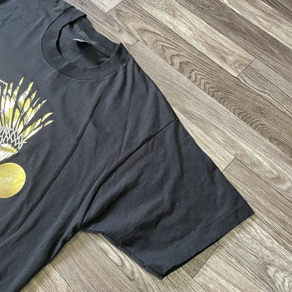 Vintage 90s Nature Shirt Men’s Large Fruit Of The Loom Tag Eagle Black Gold - Picture 6 of 7